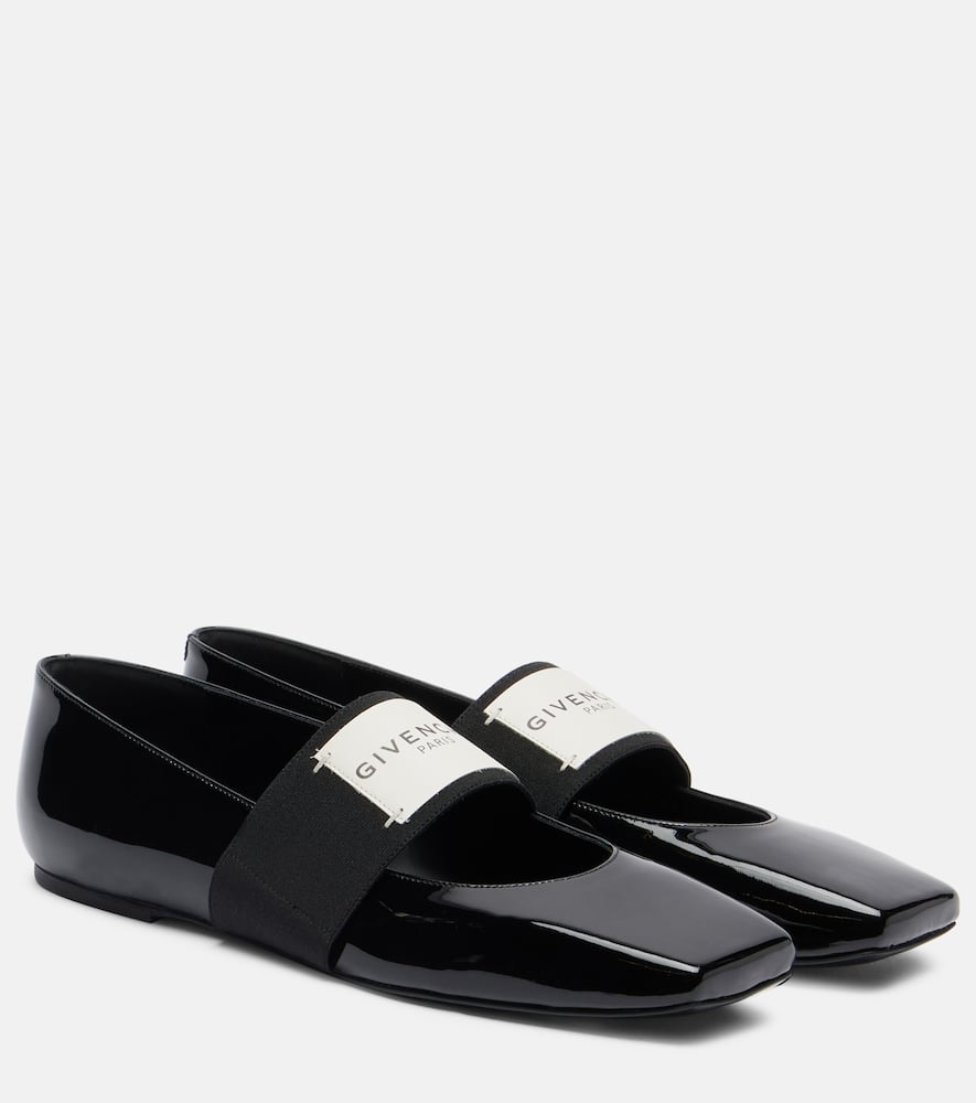 Givenchy Patent Leather Mary Jane Flats In Black