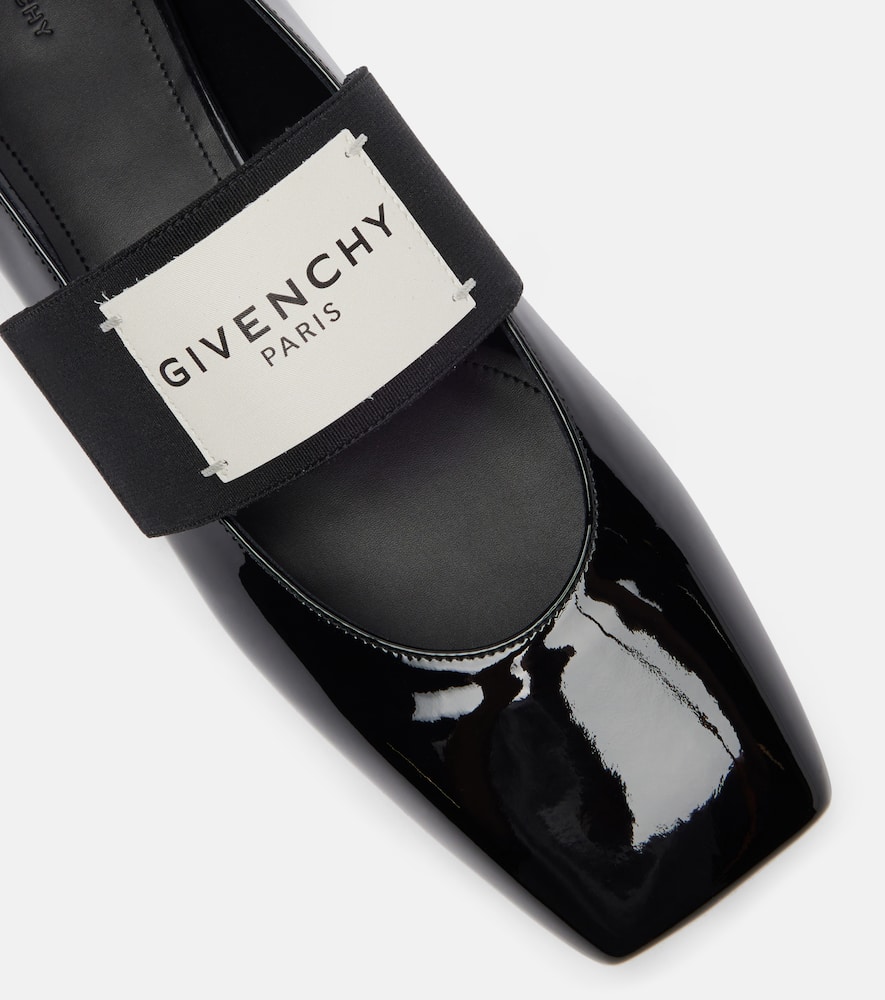 Givenchy Sliced Square Ballerinas In Patent Leather In Black