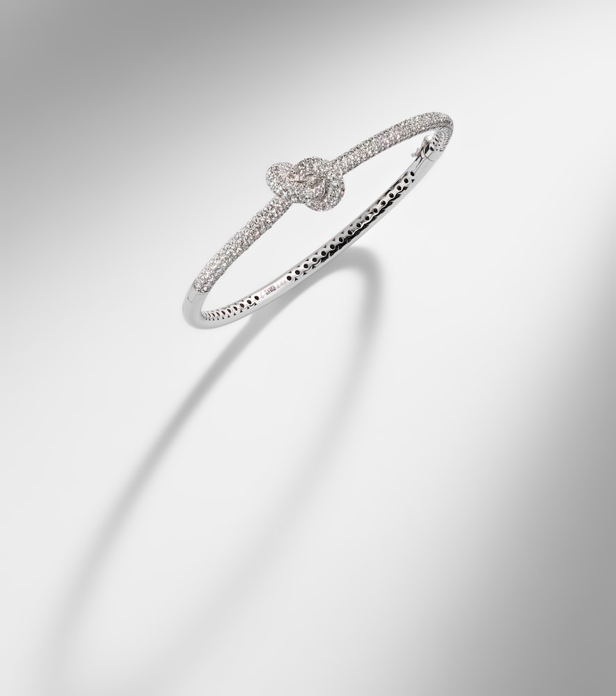  Engelbert Engelbert Legacy Knot 18kt White Gold Bangle With Diamonds 