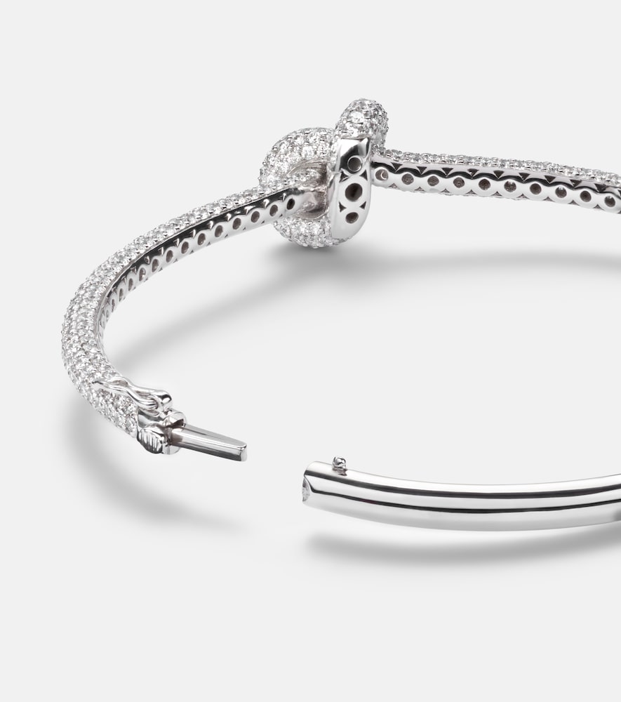  Engelbert Engelbert Legacy Knot 18kt White Gold Bangle With Diamonds 