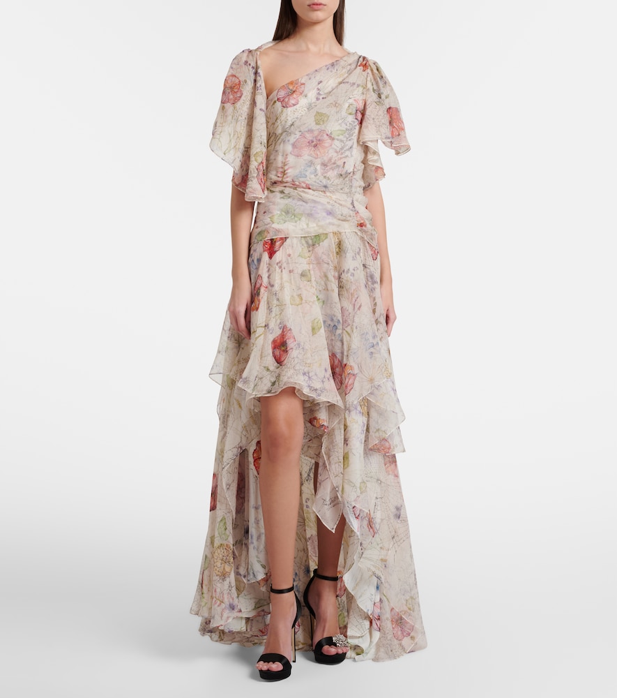  Mcqueen Mcqueen Robe Meadow Aus Seidenchiffon 