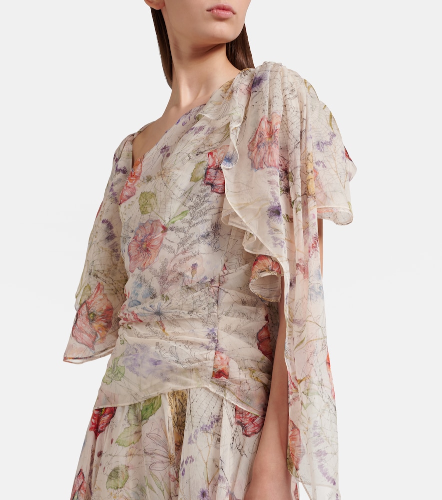  Mcqueen Mcqueen Robe Meadow Aus Seidenchiffon 