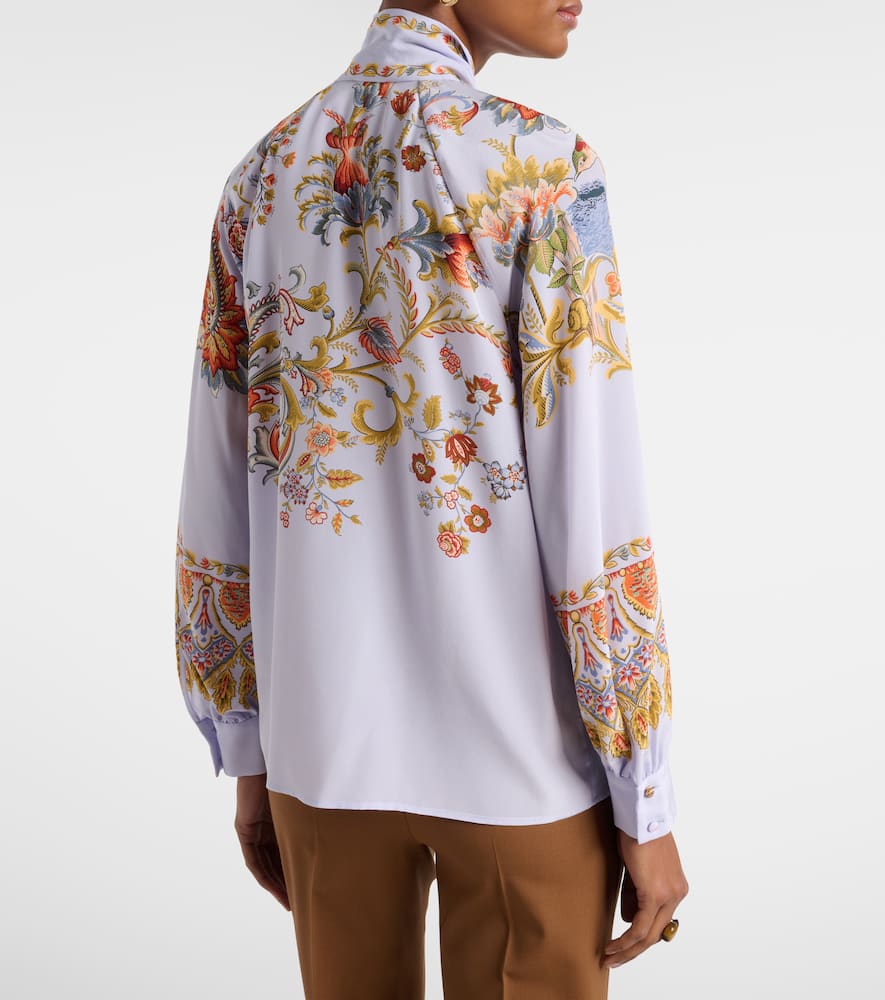 Etro Semi-sheer Jacquard Blouse In Blue