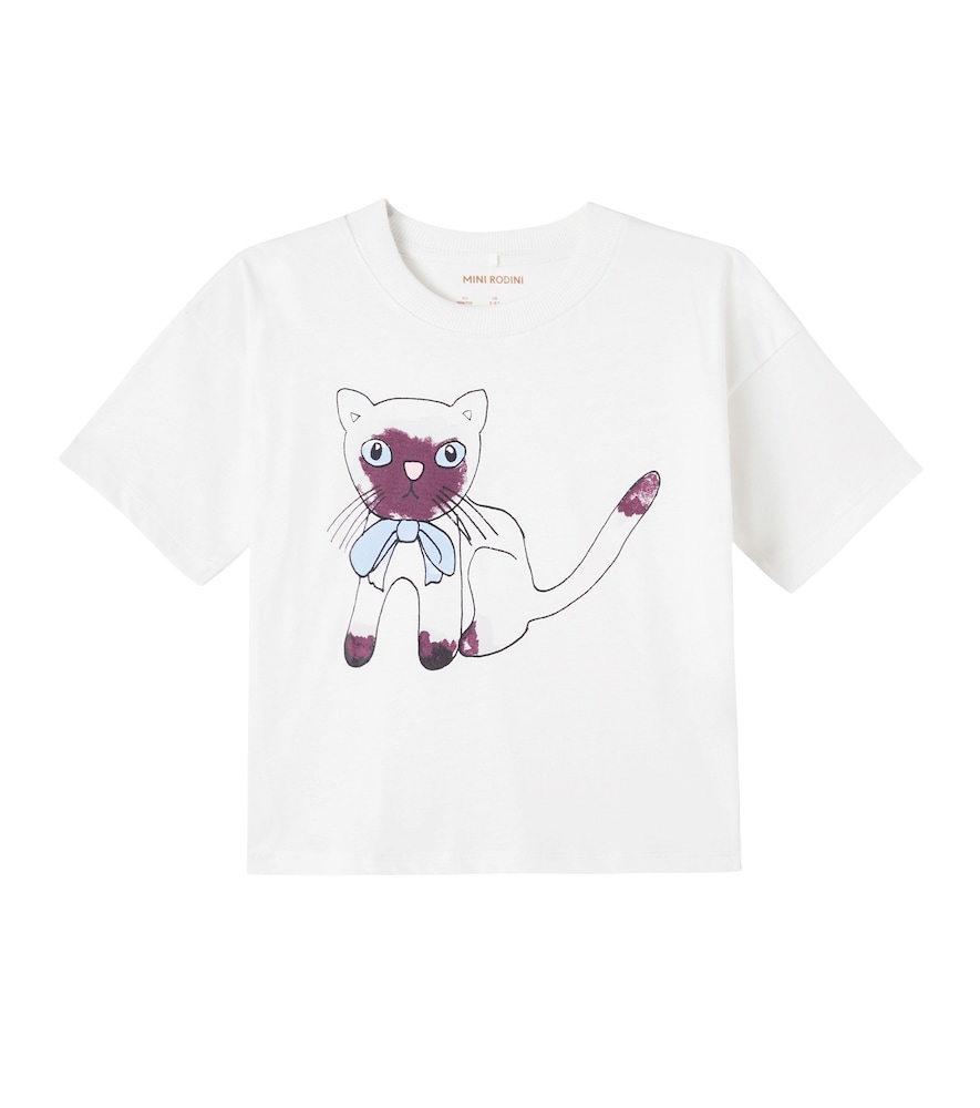 Mini Rodini White Siamese Printed Cotton Jersey T-Shirt Y 6/7 - Mytheresa