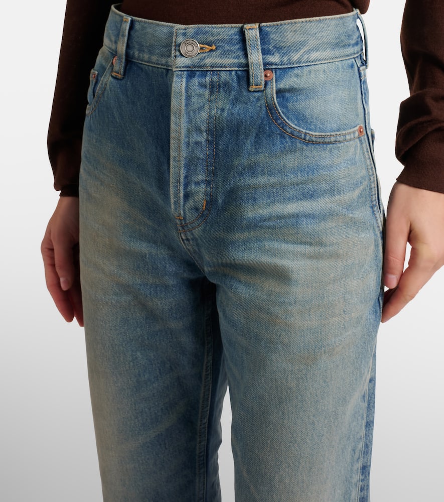 Saint Laurent '90s Cropped Slim Jeans In Blue