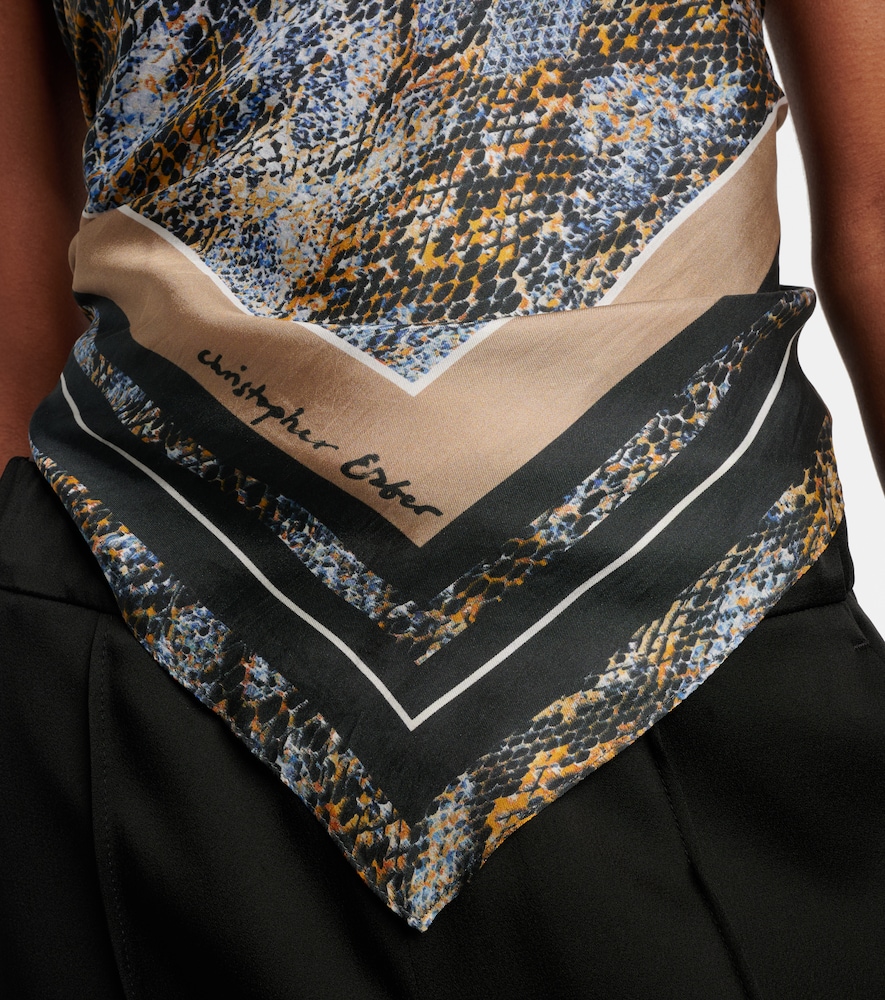  Christopher Esber Christopher Esber Snake-print Silk Scarf 