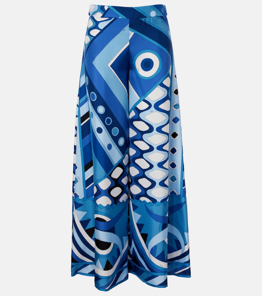 Pucci Vivara high-rise silk wide-leg pants