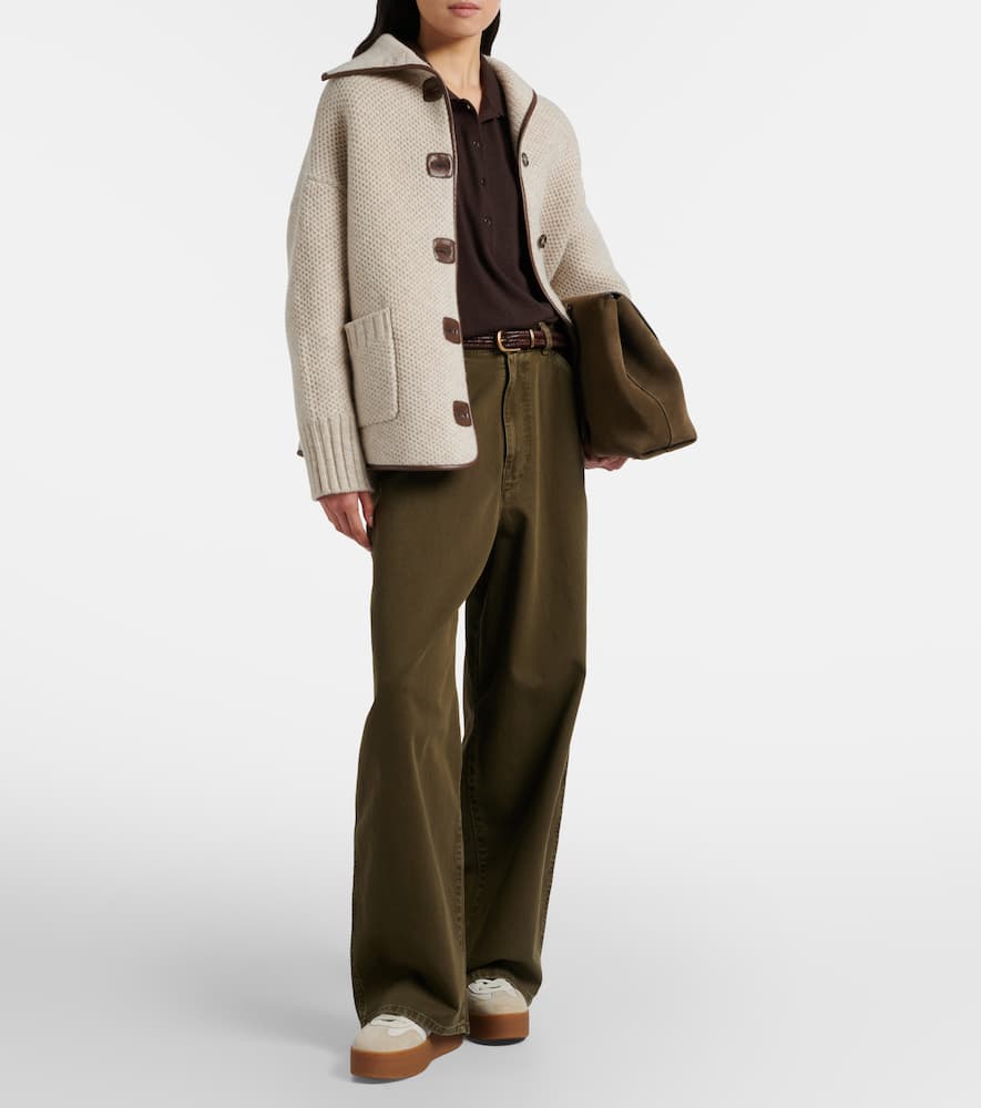 Hogan H698 Suede-trimmed Leather Sneakers In White