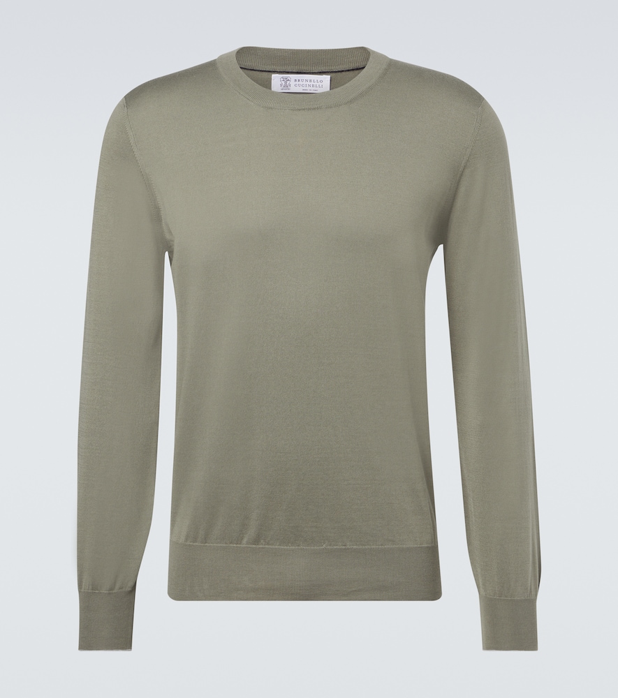 Brunello Cucinelli Men's Green Cotton Sweater UK Size 44 - Mytheresa