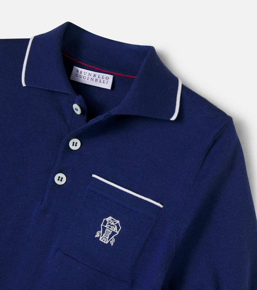  Brunello Cucinelli Kids Brunello Cucinelli Kids Wool Polo Shirt 