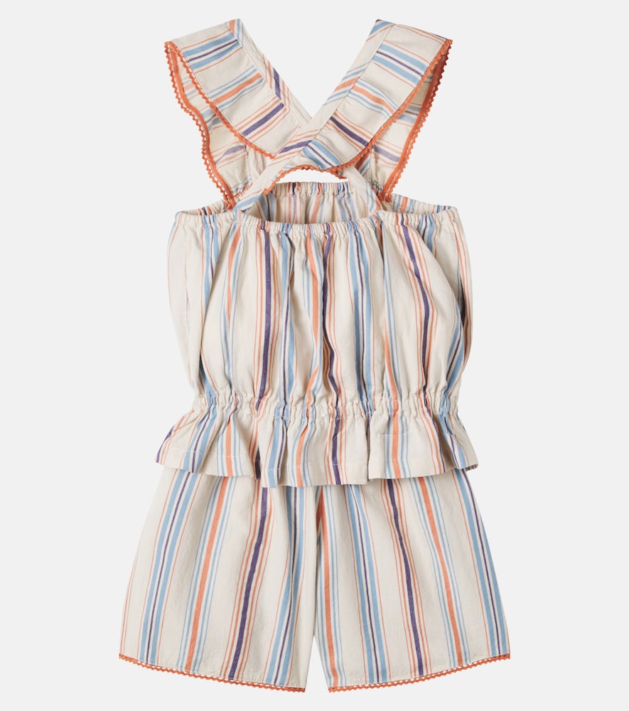  Cozmo Cozmo Ava Striped Cotton Top And Shorts Set 