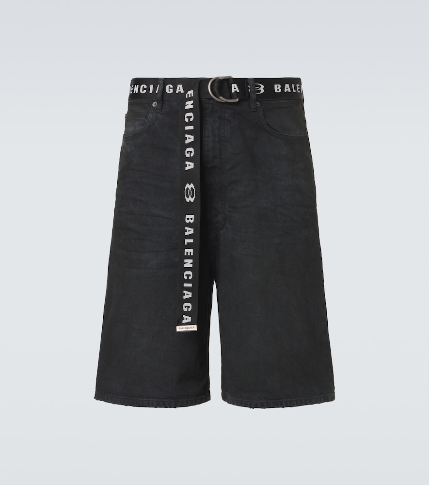 Balenciaga Unity belted denim Bermuda shorts