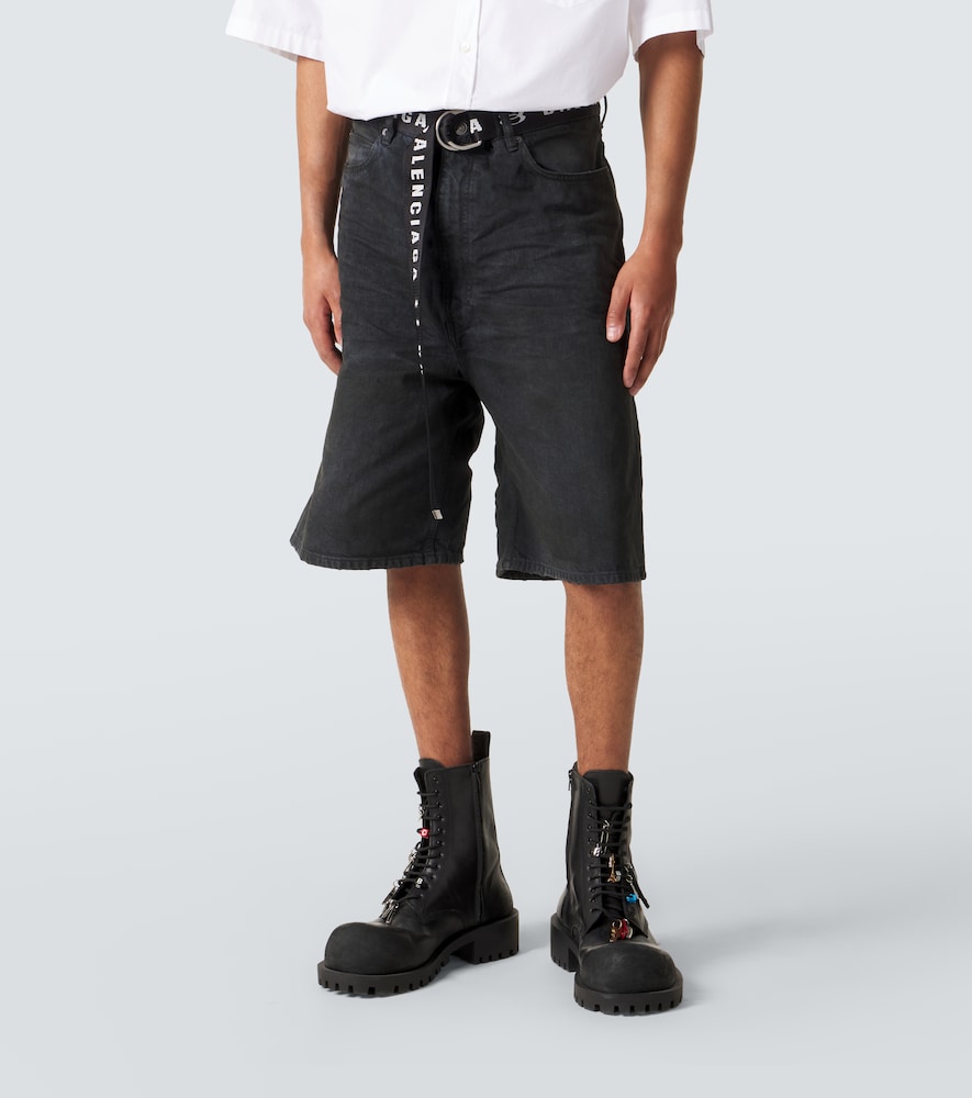 Unity Belted Denim Bermuda Shorts