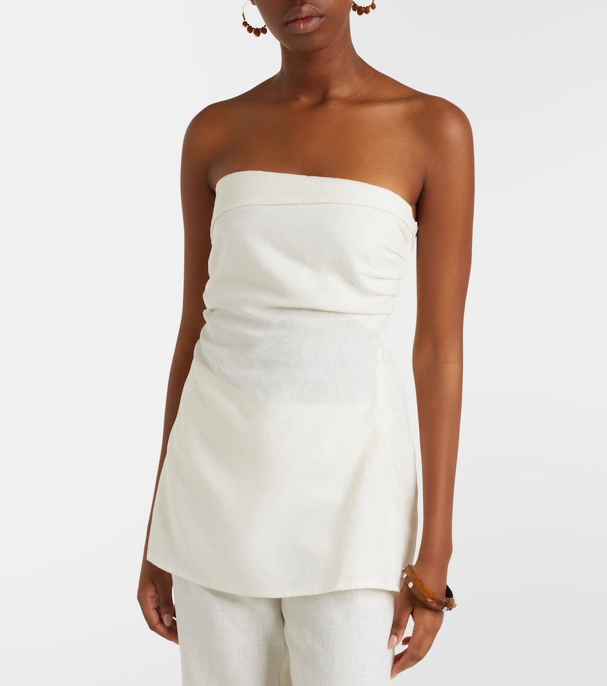 Faithfull Boe strapless linen top