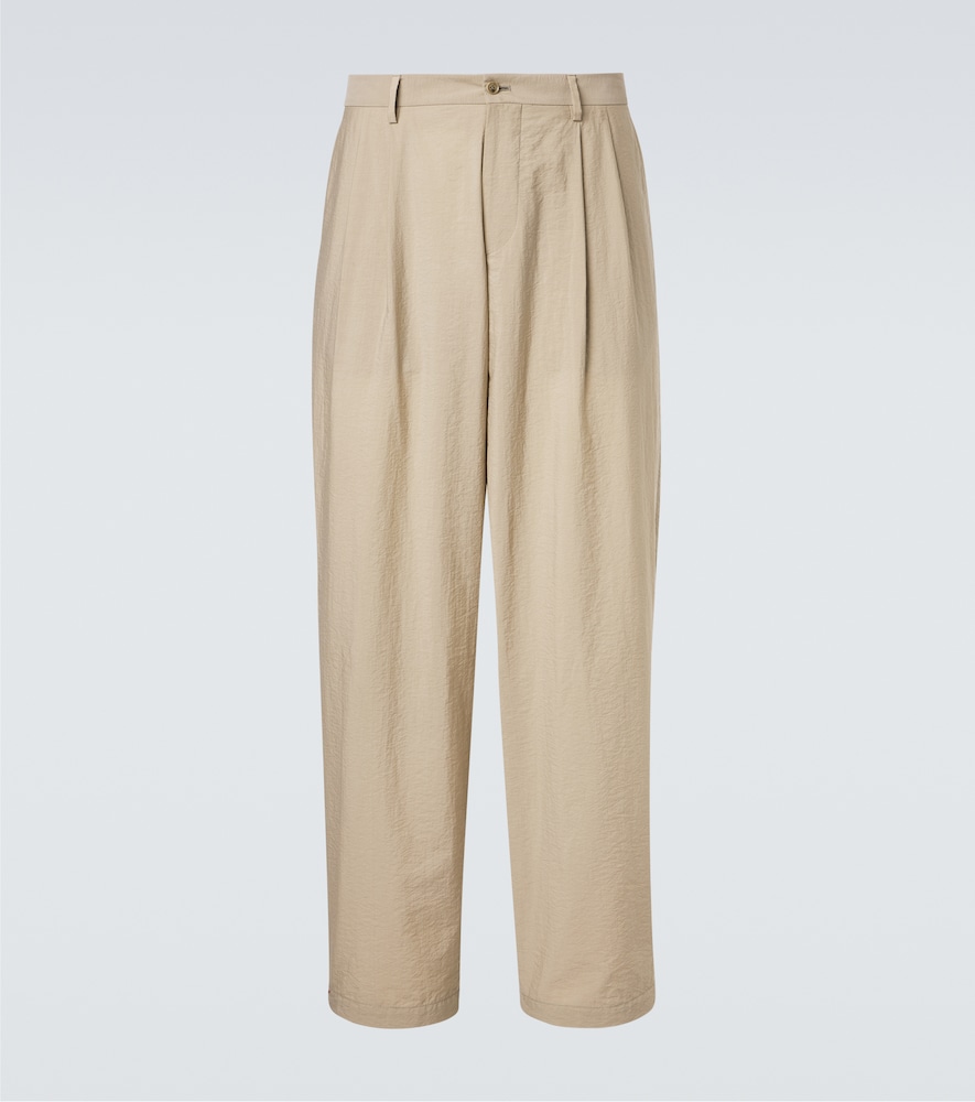 Giorgio Armani Archivio pleated cotton-blend straight pants