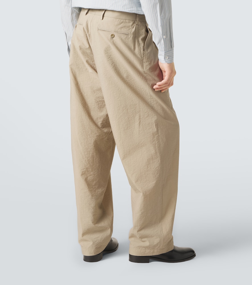 Archivio Pleated Cotton-Blend Straight Pants