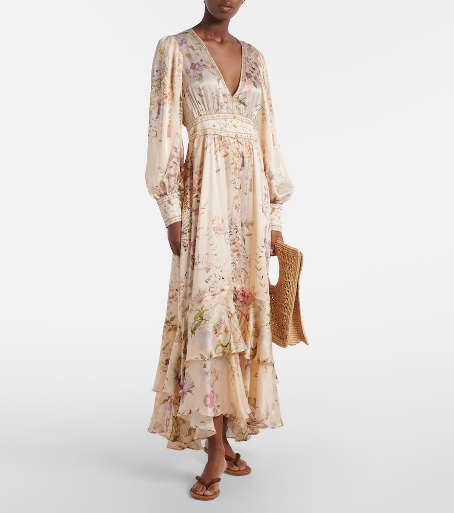 Camilla Embellished printed silk maxi dress