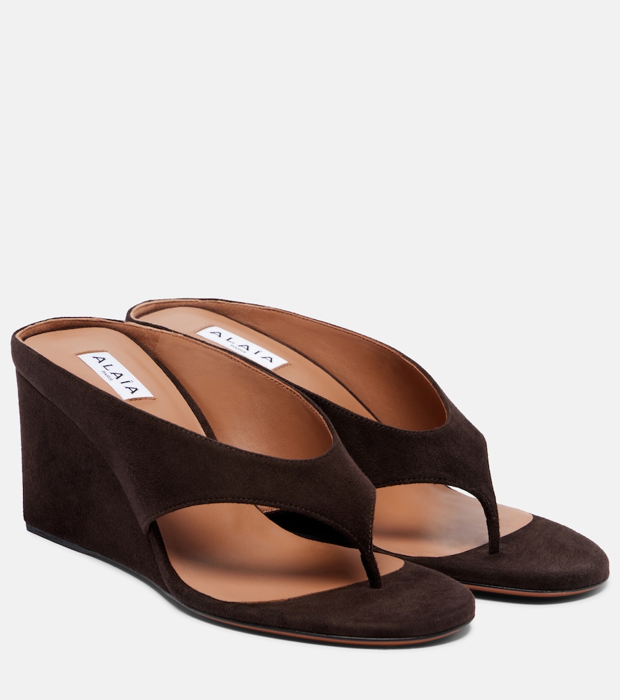 Alaia Women's Brown Cube Suede Wedge Sandals UK Size 6 - Mytheresa