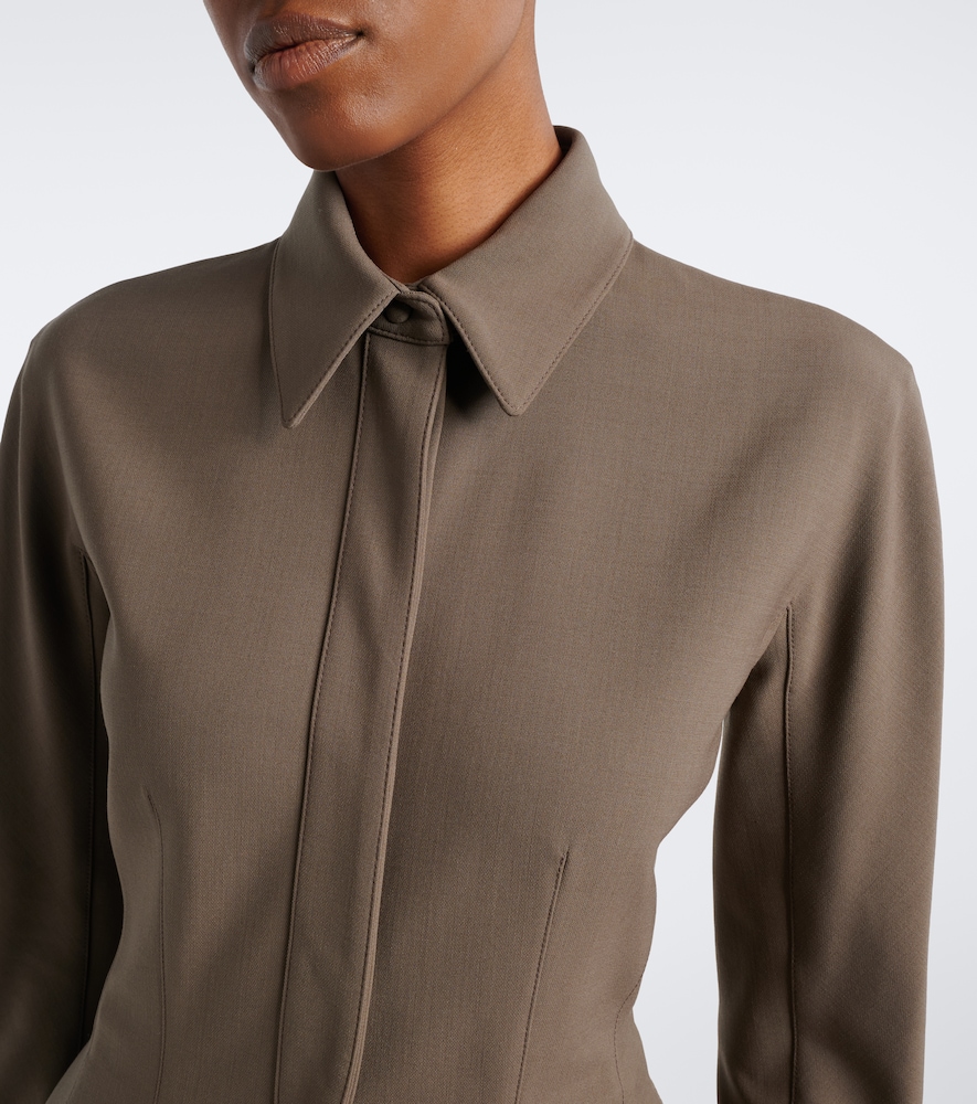 Mugler Wool-blend Jacket In Brown