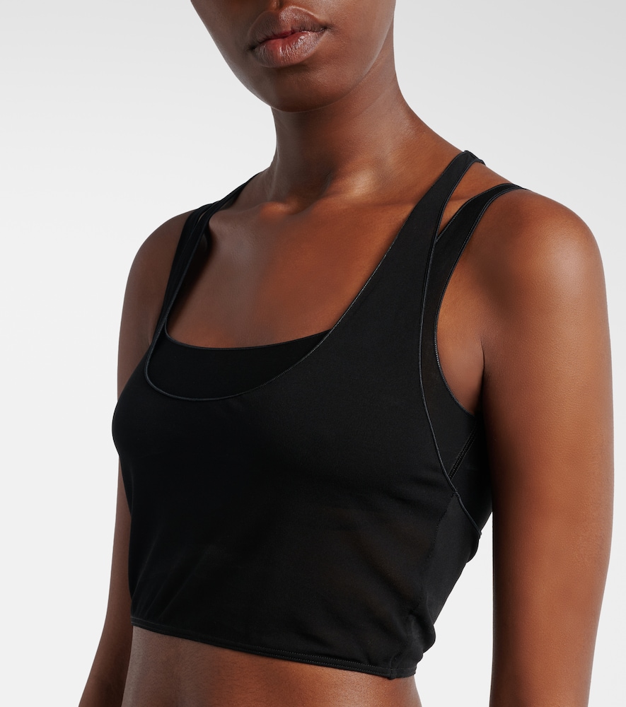  Gucci Gucci Layered Semi-sheer Crepe Jersey Top 