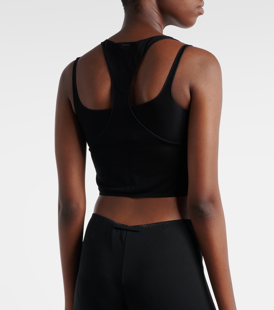  Gucci Gucci Layered Semi-sheer Crepe Jersey Top 