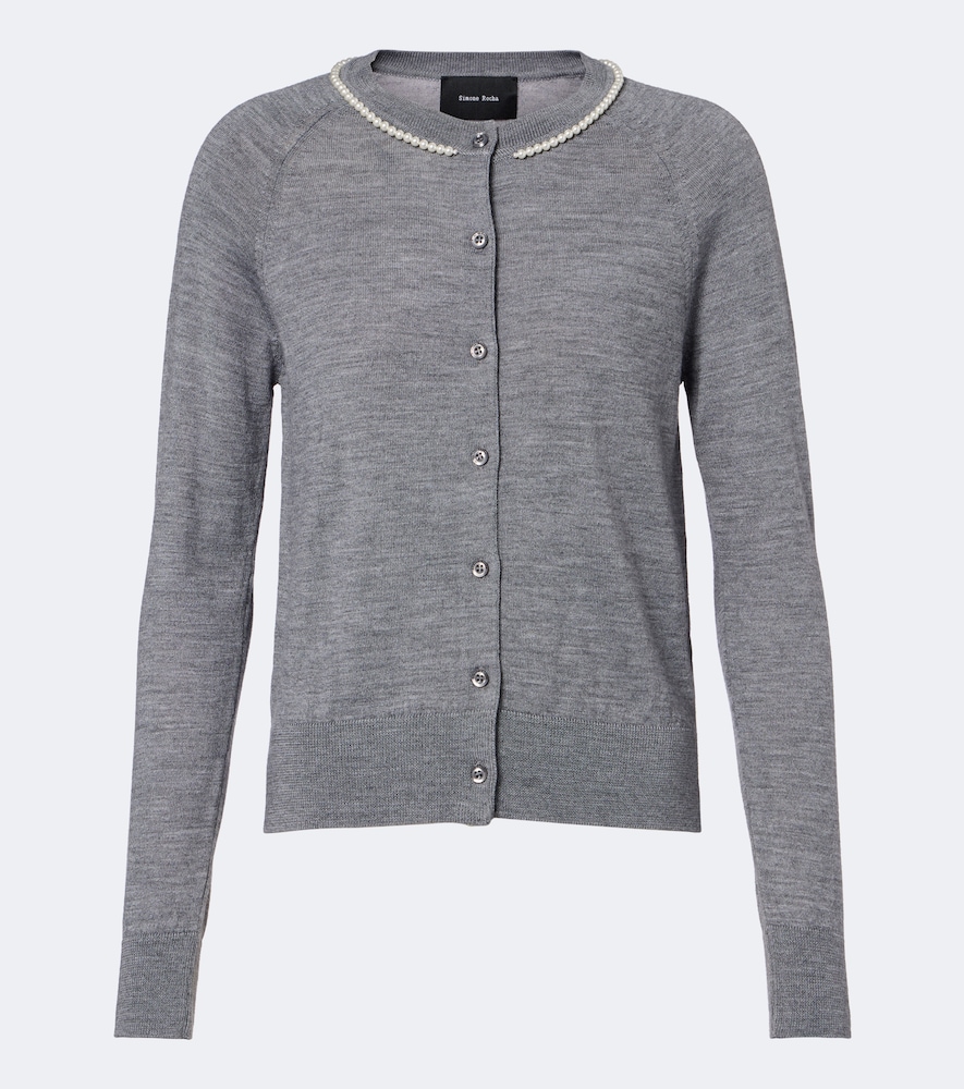 Simone Rocha Cardigan en laine et soie ornements 595 €