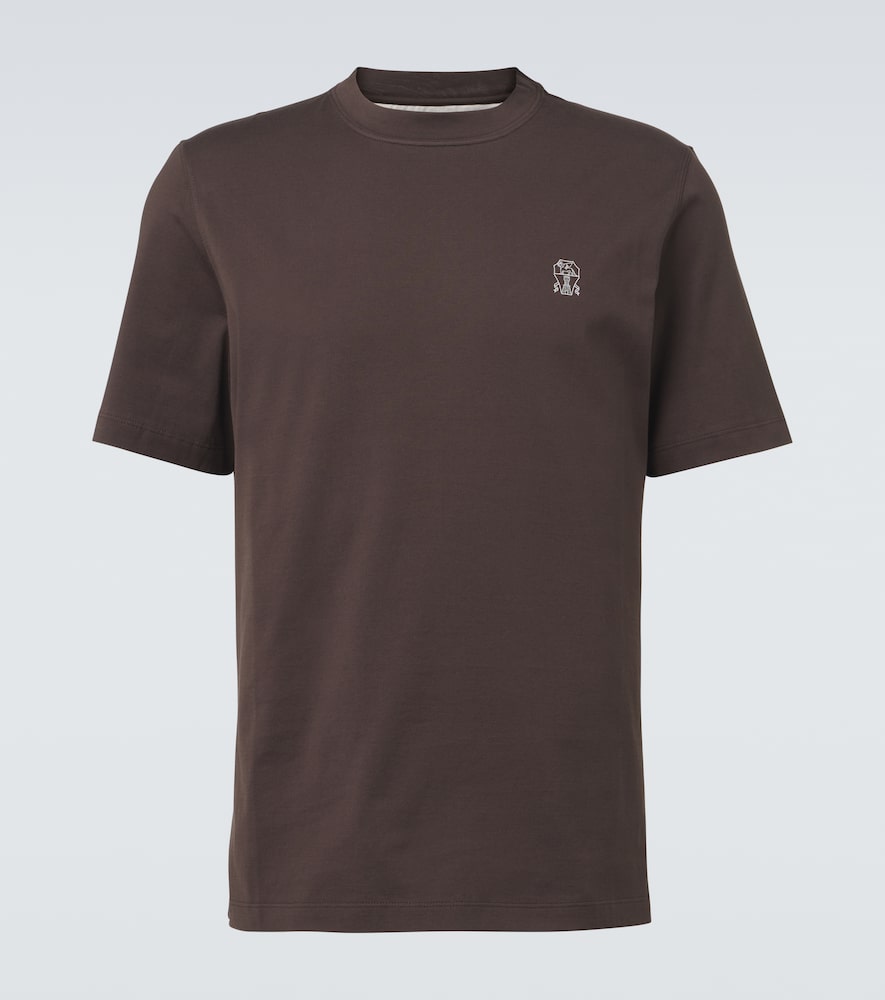 T-shirt in jersey di cotone con logo