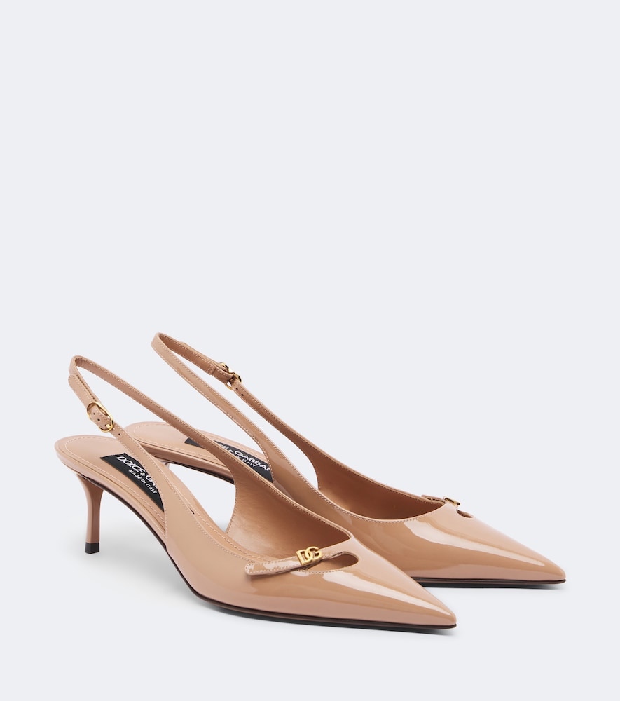 DG patent leather slingback pumps DG patent leather slingback pumps