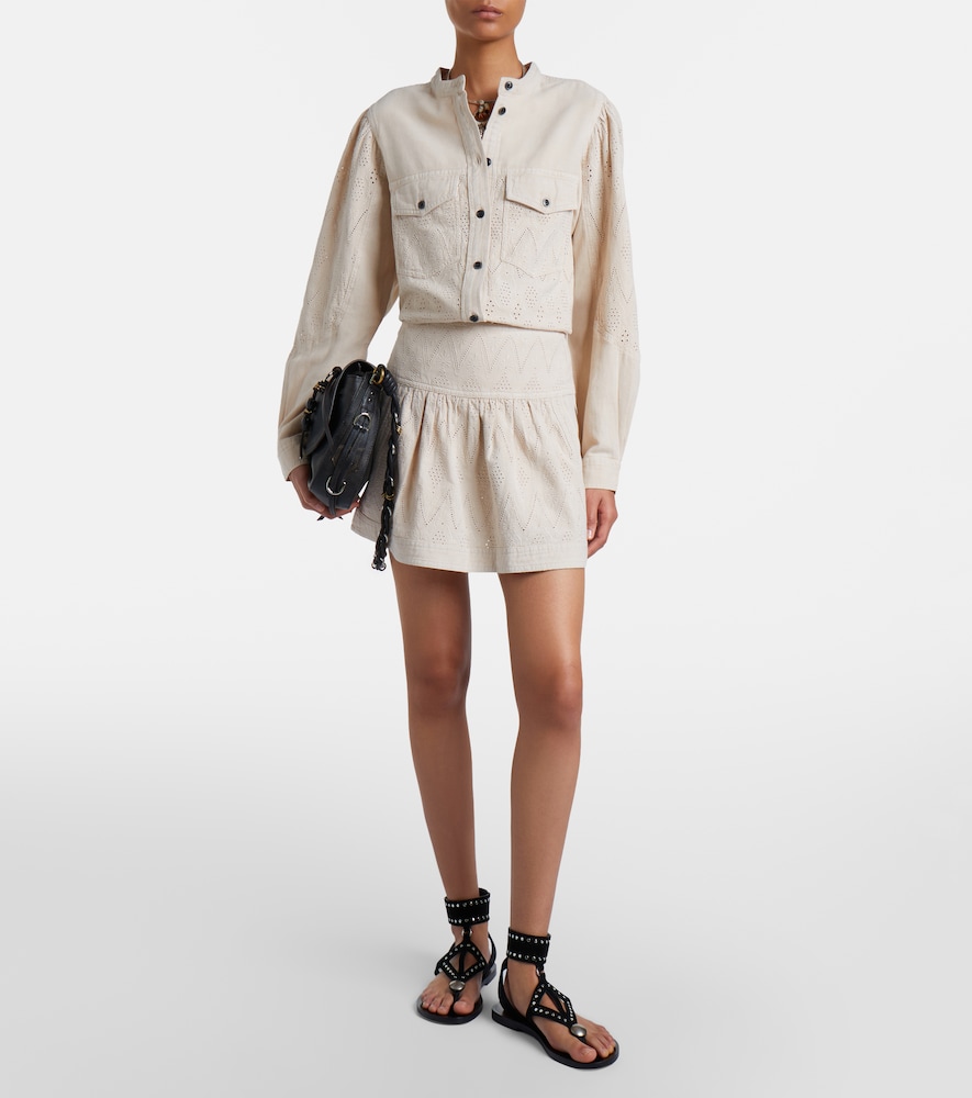 Marant Etoile Kelise broderie anglaise cotton miniskirt