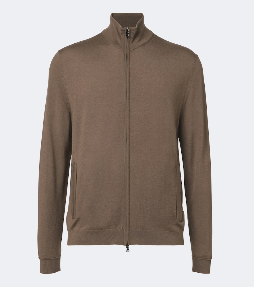Oscar Virgin Wool Zip-Up Cardigan