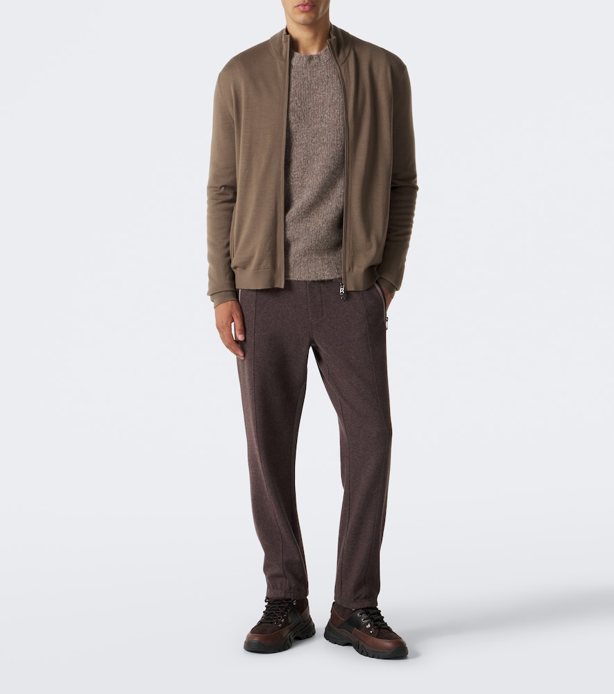 Oscar Virgin Wool Zip-Up Cardigan
