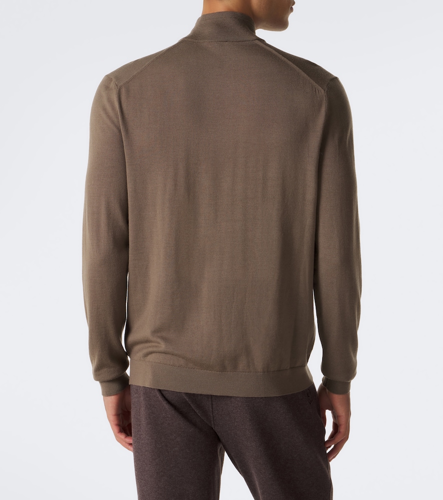 Oscar Virgin Wool Zip-Up Cardigan