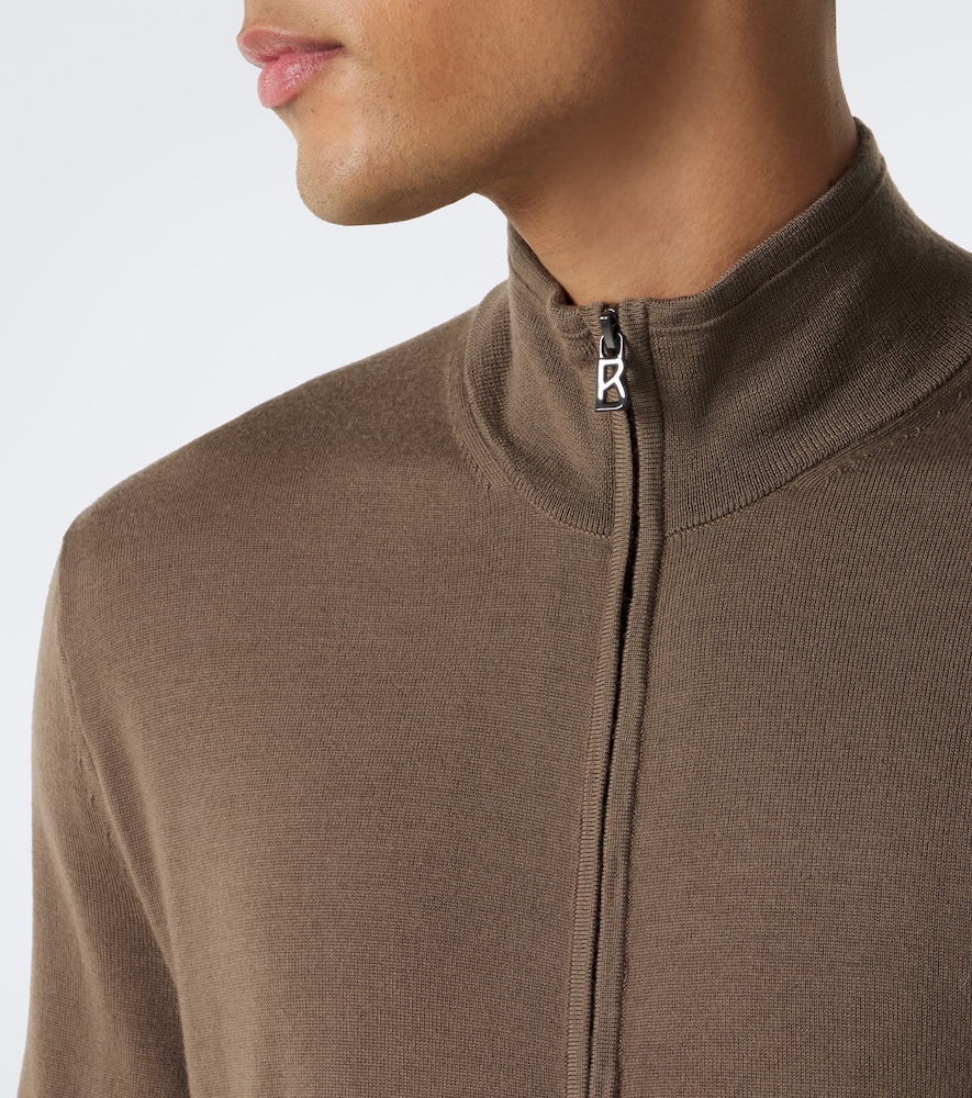 Oscar Virgin Wool Zip-Up Cardigan