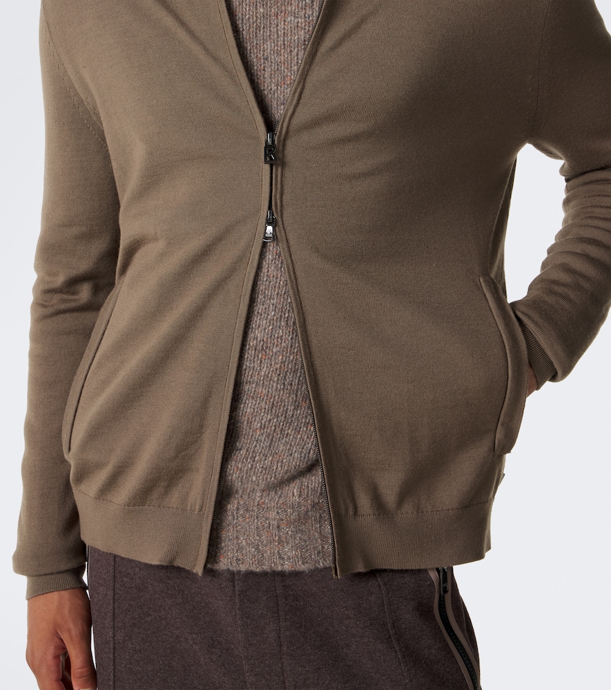 Oscar Virgin Wool Zip-Up Cardigan