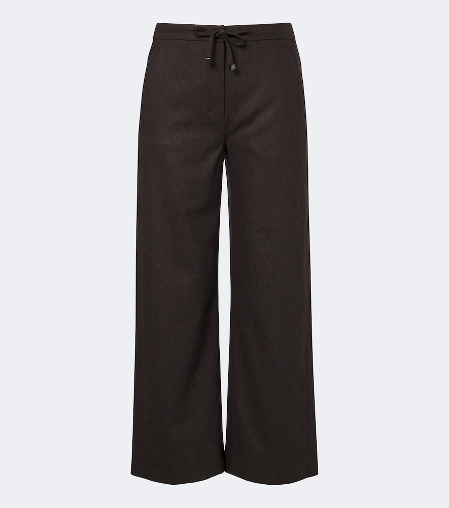 Pantaloni a gamba larga in lana