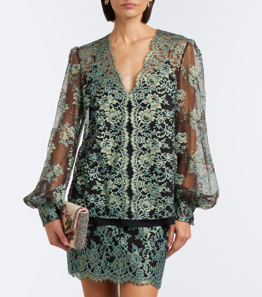 Garavani Layered Lace And Georgette Blouse
