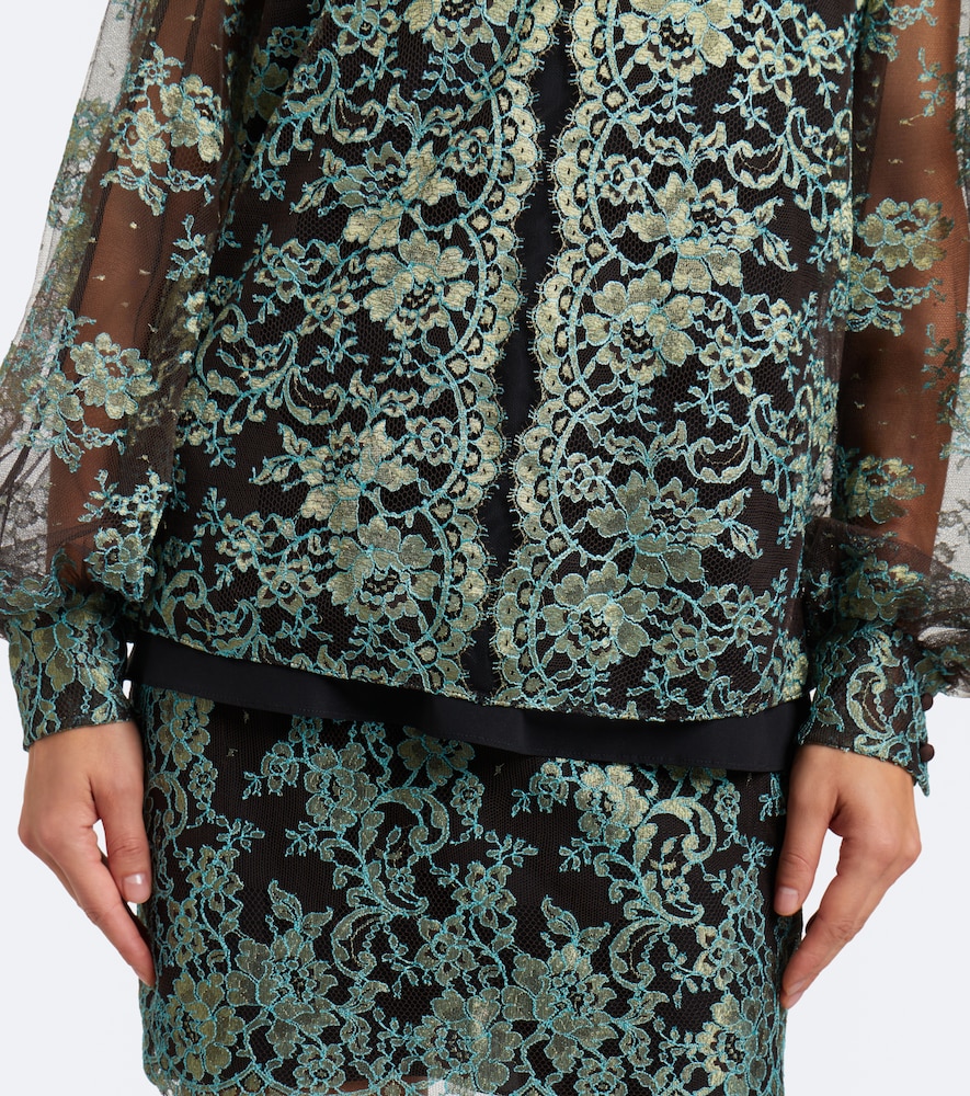 Garavani Layered Lace And Georgette Blouse