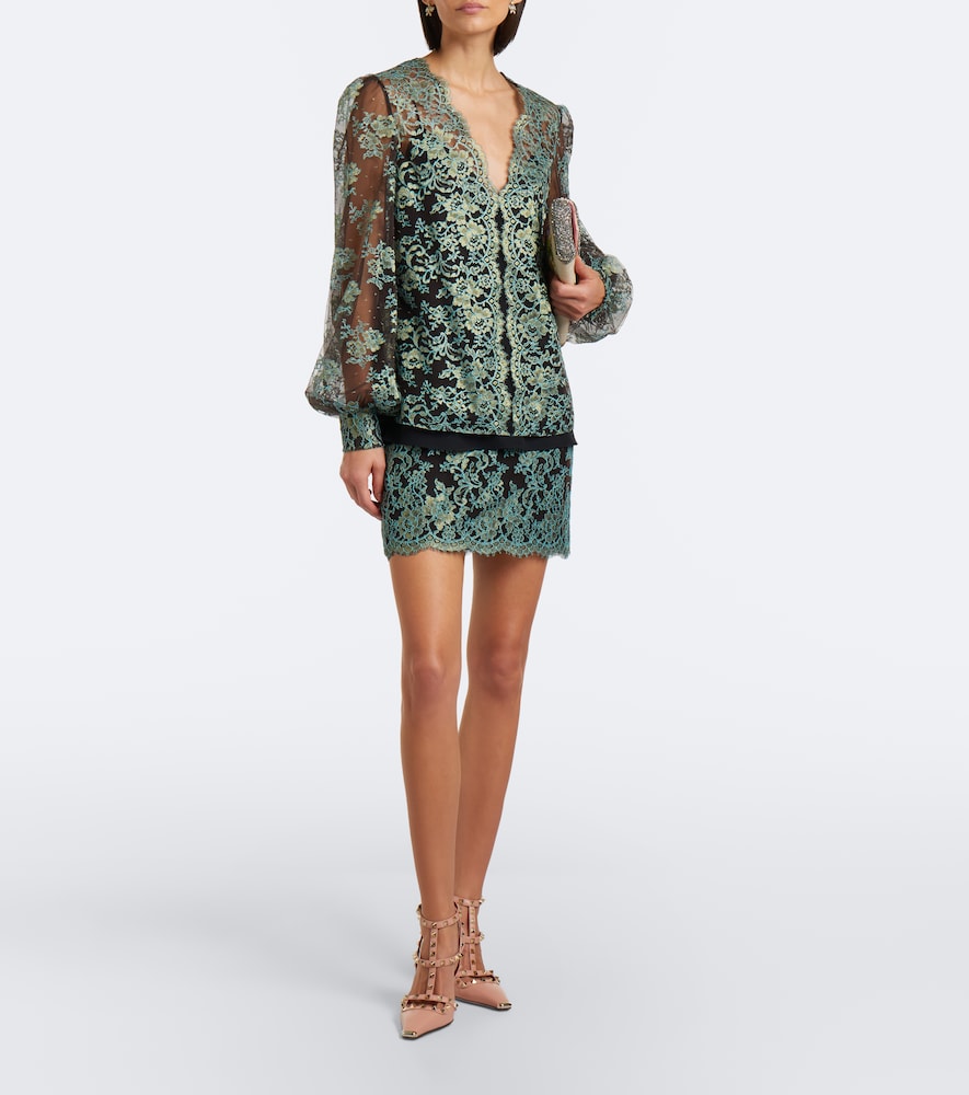 Garavani Layered Lace And Georgette Blouse