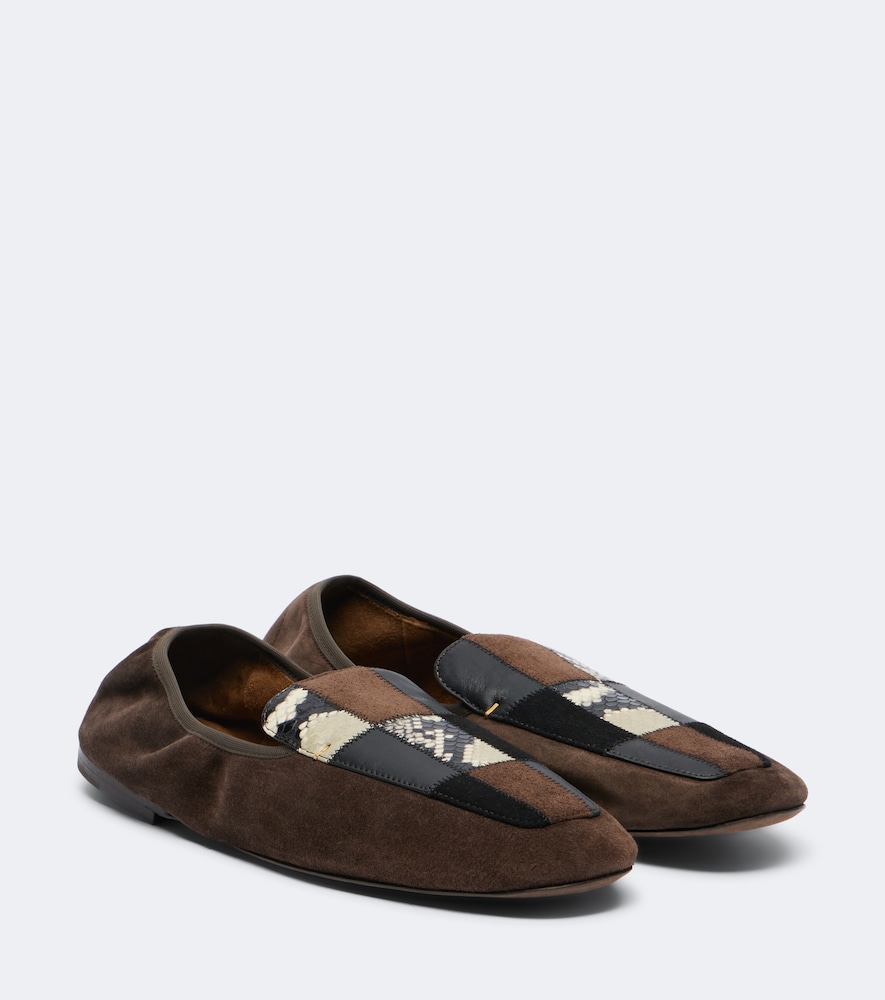 Slip-on Zoe in suede e pelle patchwork