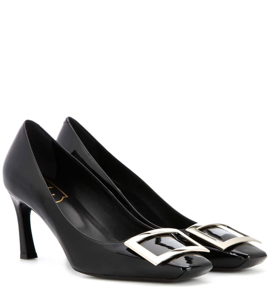 Roger Vivier Décolleté Belle Vivier Trompette Leather Pumps In Black