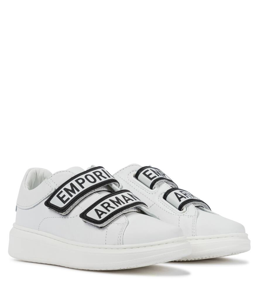 Emporio Armani Kids Logo leather sneakers