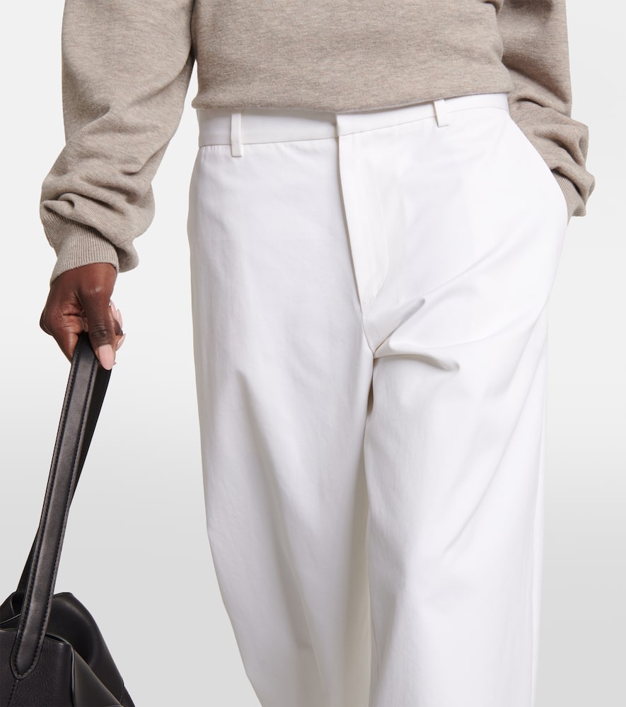 Shop The Row Perseo Cotton And Silk Wide-leg Pants In White