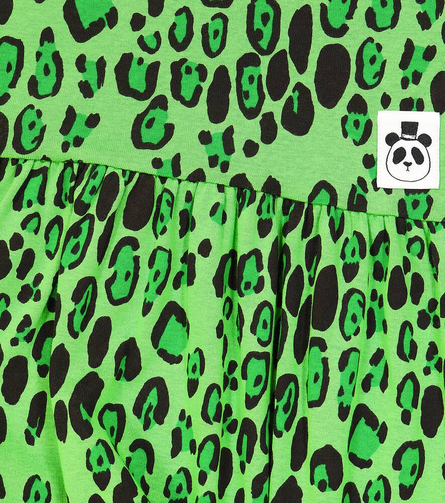 Mini Rodini Leopard-print Cotton Jersey Dress In Green