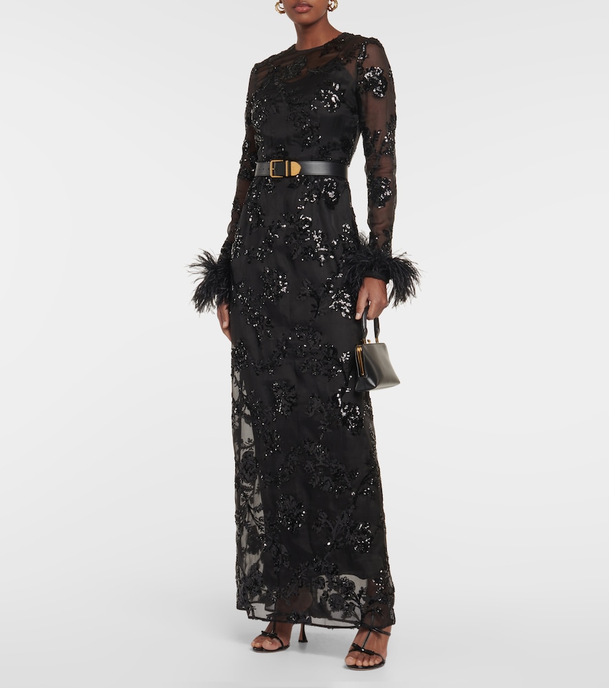  Erdem Erdem Verzierte Robe Malvina Aus Seide 