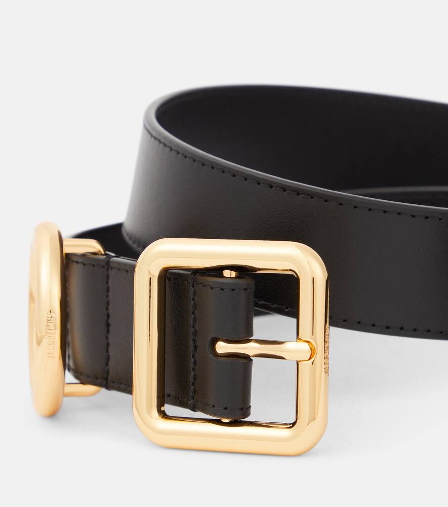 Shop Jacquemus La Ceinture Regalo Leather Belt In Black