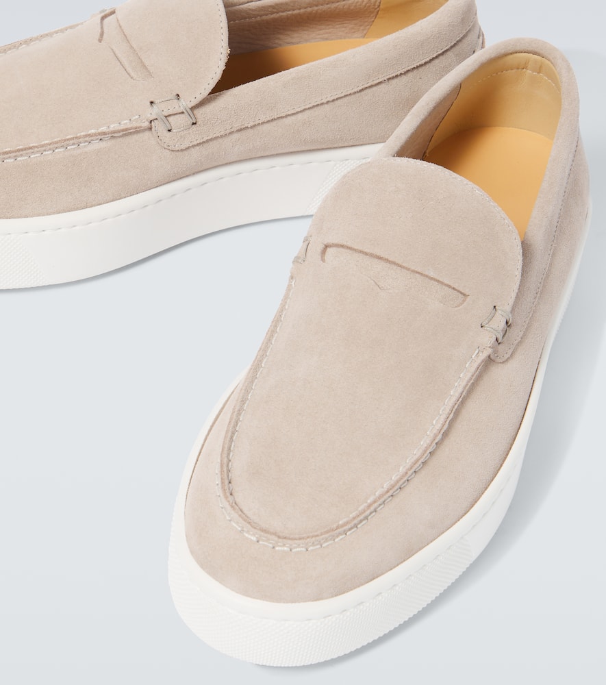 Christian Louboutin Paqueboat Suede Boat Shoes In Beige