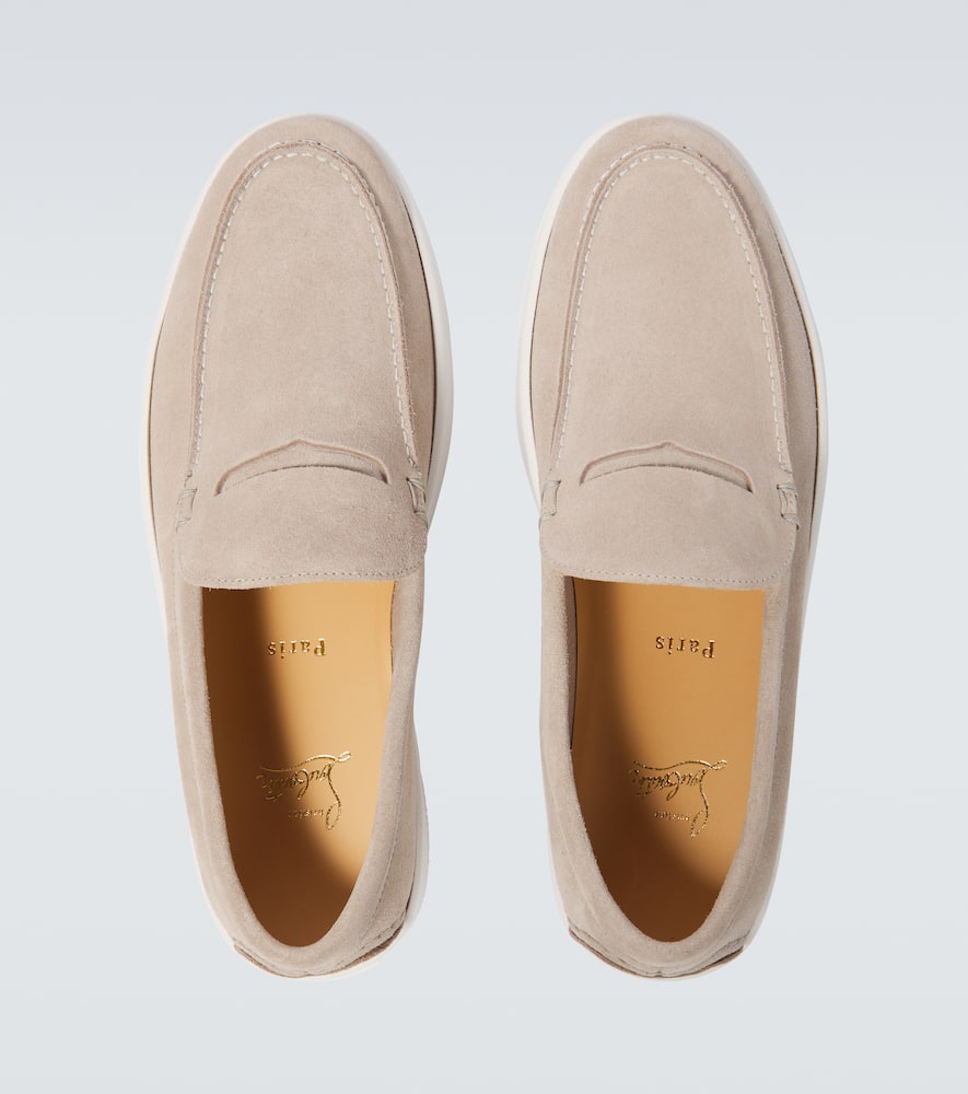 Christian Louboutin Paqueboat Suede Boat Shoes In Beige