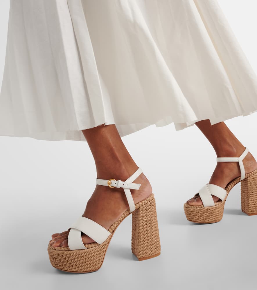 Shop Gianvito Rossi Leather Platform Sandals In White