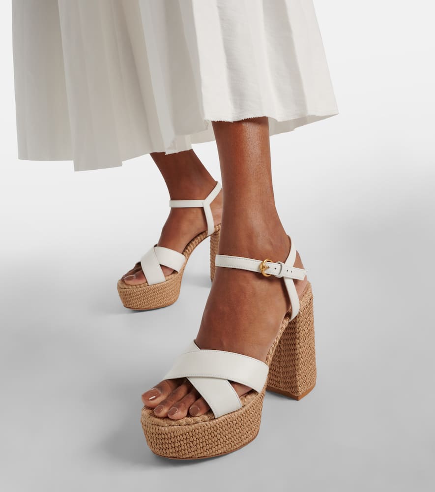 Shop Gianvito Rossi Leather Platform Sandals In White