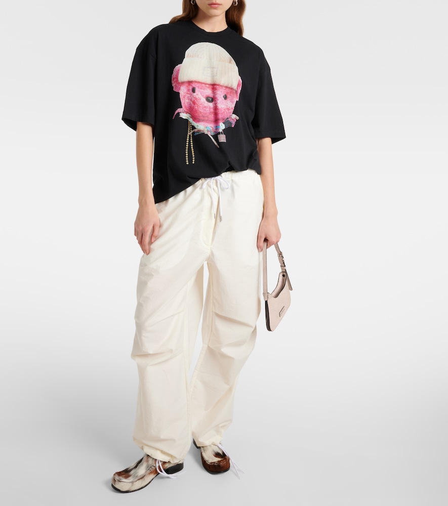 Mid-Rise Cotton-Blend Wide-Leg Pants